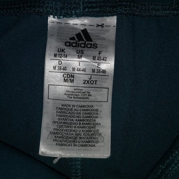 Adidas Aeroready Ladies Teal Color Capri Length Workout Leggings - Picture 4 of 7